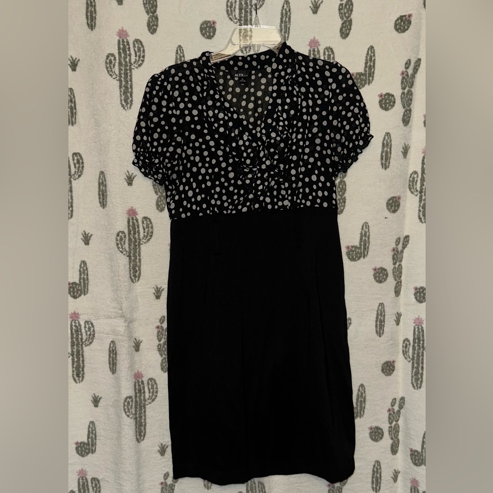 Alyx Black and White Polka Dot Mini Dress